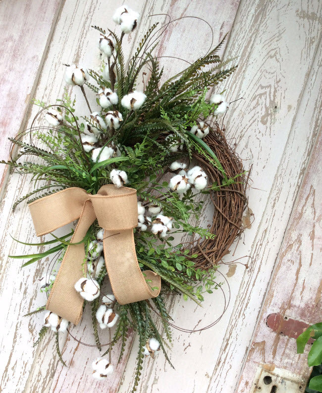 Cotton Front door Wreath