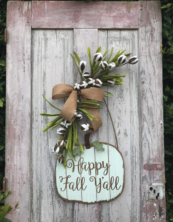 Happy Fall Y'all door sign