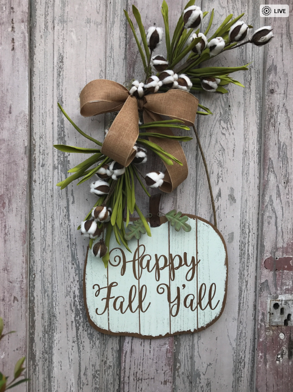 Happy Fall Y'all door sign