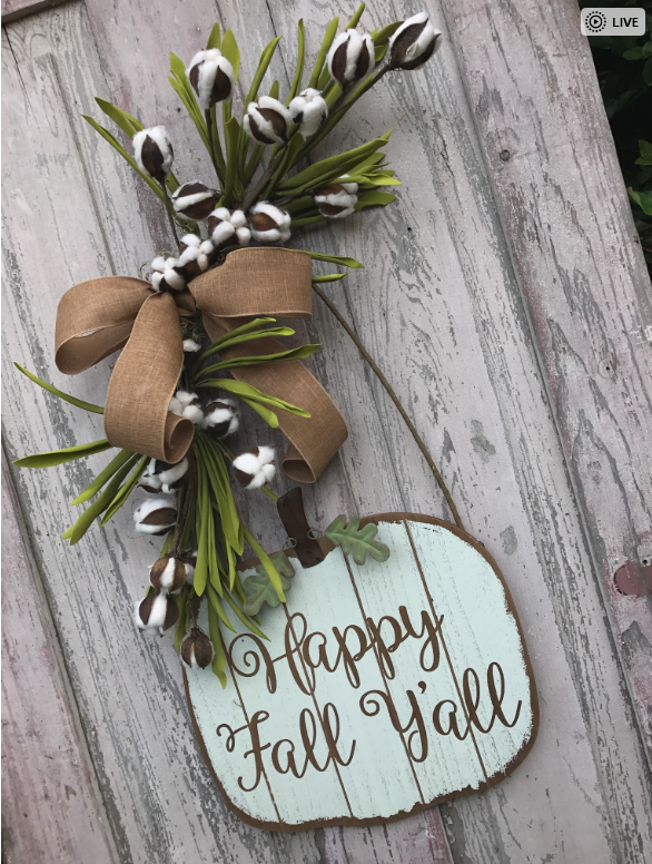 Happy Fall Y'all door sign