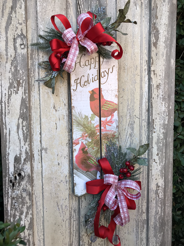Christmas Red Cardinal Door Sign