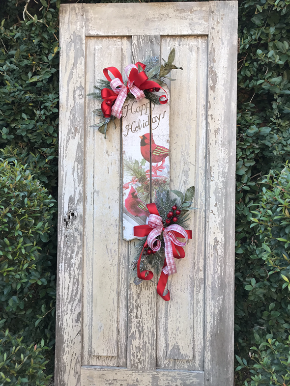 Christmas Red Cardinal Door Sign