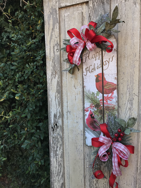 Christmas Red Cardinal Door Sign