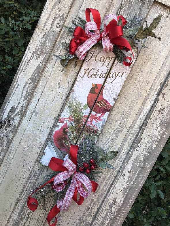 Christmas Red Cardinal Door Sign