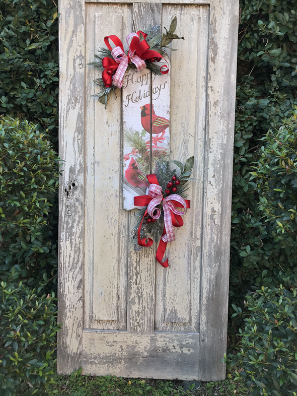 Christmas Red Cardinal Door Sign