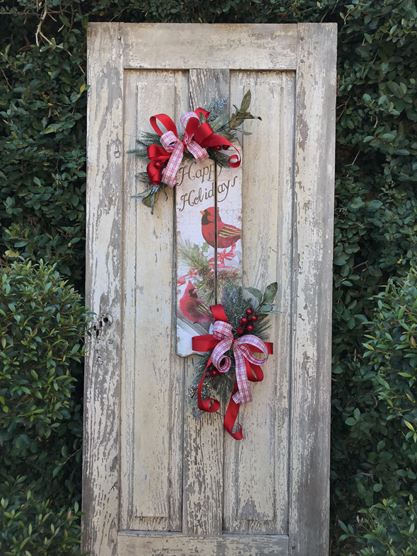 Christmas Red Cardinal Door Sign