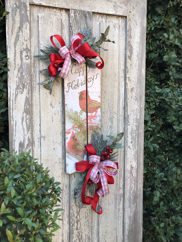 Christmas Red Cardinal Door Sign
