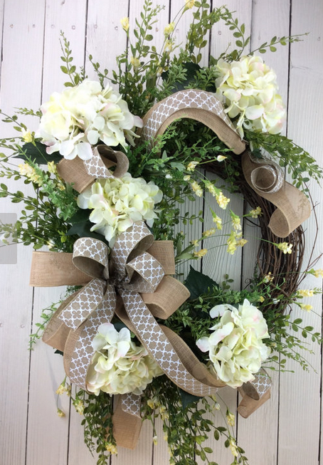 White Hydrangea Wreath