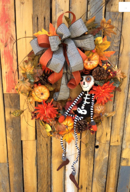 Halloween Skeleton Wreath
