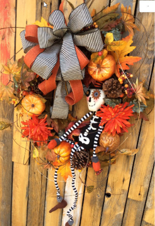 Halloween Skeleton Wreath