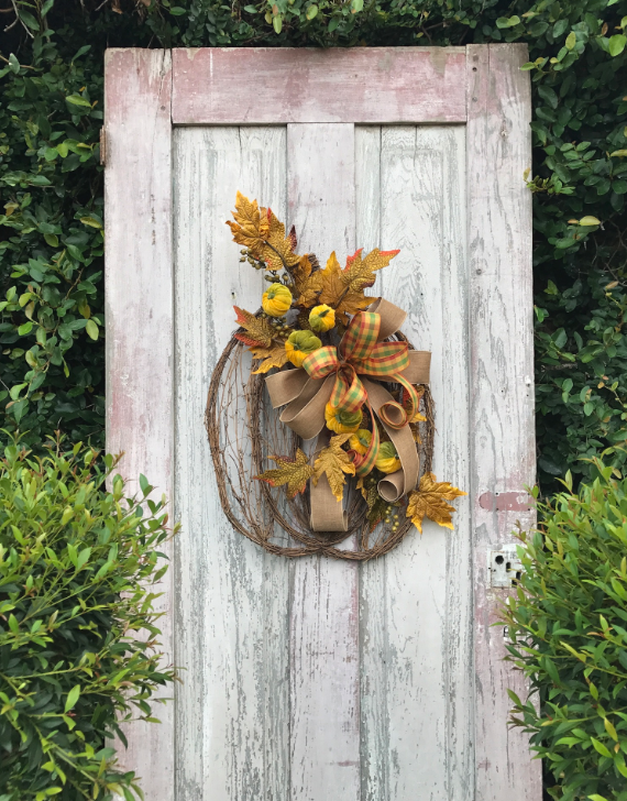 Tall pumpkin wreath