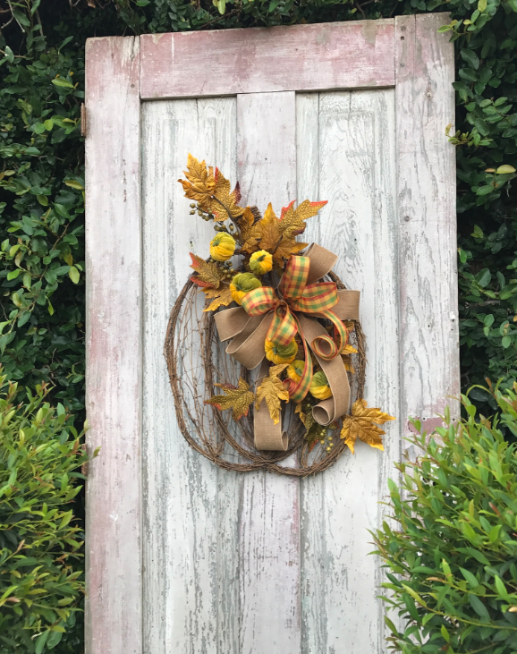 Tall pumpkin wreath